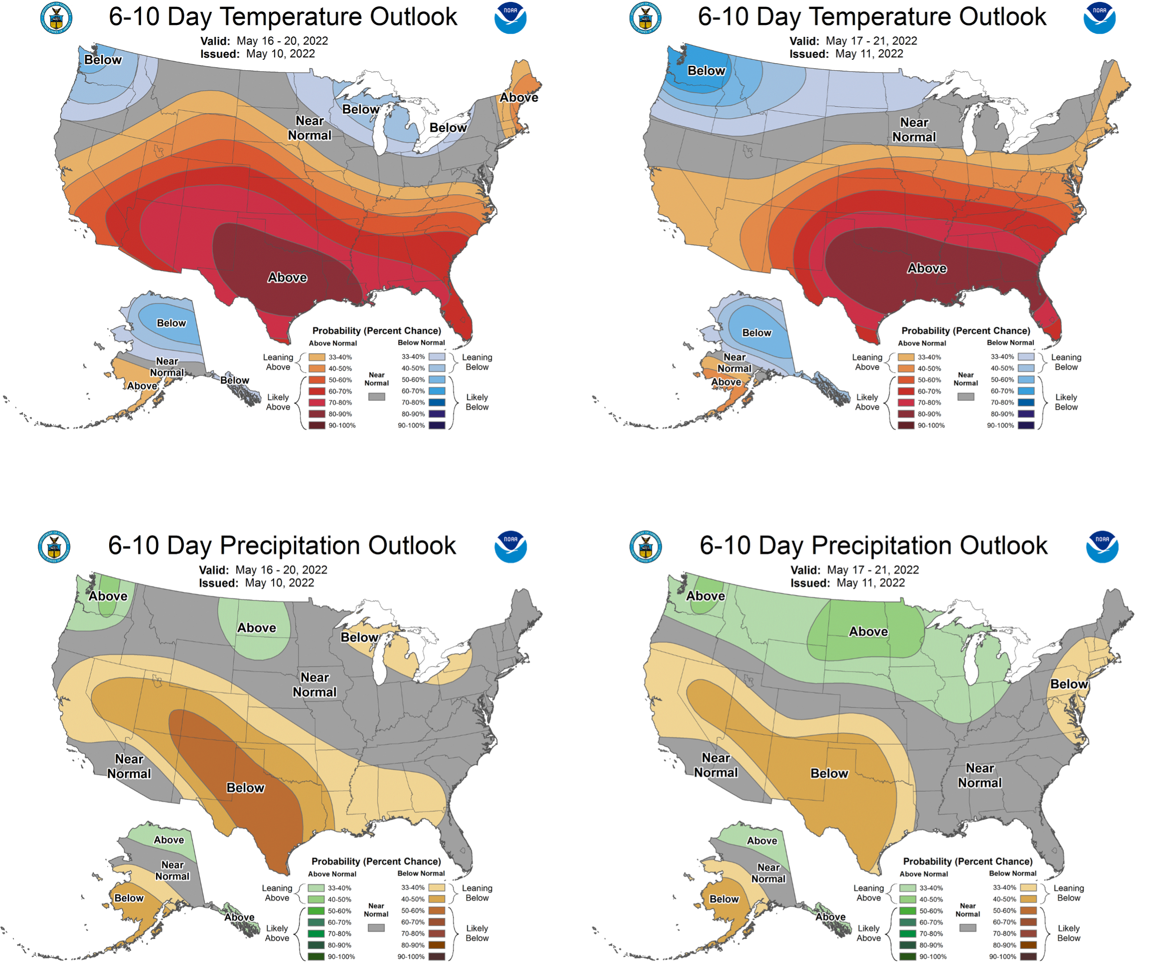 NOAA 6-10 day forecasts 